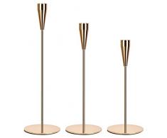 Queta 3 pezzi Candelieri in oro di diverse dimensioni decoro elegante per il tavolo da pranzo in sala da pranzo, sala da pranzo, soggiorno in unatmosfera romantica