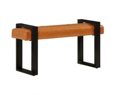 Lechnical Panca Nera e Marrone 110 cm in Vera Pelle di Capra,Panca,Mobile Ingresso,Ingresso Moderno,Panca Ingresso