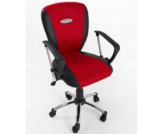 Notek Srl Sedia Girevole Rossa Operativa da Ufficio in Mesh/Eco Pelle - Modello Slash