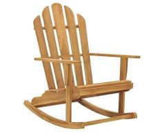 RAUGAJ Adirondack Sedia a dondolo in legno massello di teak, materiale dellarticolo: legno duro di teak levigato fine con finitura a base dacqua