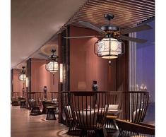 ▶ * Ventilatore a soffitto con Lampada Camera da Letto Moderno Stile Cinese Fan Light Creativity Lampadari Sala da Pranzo Illuminazione Lampade e Lanterne Diametro 107Cm Wall Control ◀