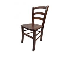 Totò Piccinni Ordine min. 2 Pezzi. Sedia PAESANA Venezia, Legno di faggio, ALTISSIMA QUALITA, L43xP48xH88 cm 5 kg (Noce, Seduta Massello)