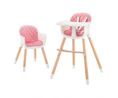 Kinderkraft Seggiolone Pappa SIENNA, Rialzo da Sedia, Vassoio Rimovibile, Seduta Ampia, Comodo Poggiapiedi, per Bambini da 6 Mesi Fino 4 Anni, Rosa