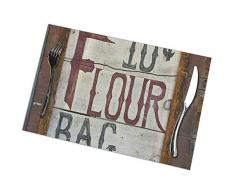 Not Applicable Place Mats Bakers Vintage Old Flour Sale Tovagliette Antiche Tavolo da Pranzo Set Natalizio di 6 Tovagliette Lavabili San Valentino Vacanze di Pasqua 30X45Cm
