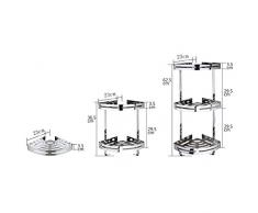 Teerfu, mensola angolare in acciaio inox 304 da bagno, ideale per parete della doccia, scaffali in cucina, per ripiani, Acciaio inossidabile, Silver, 2 Tier