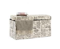 Relaxdays 10022870_470 Panca Pieghevole Motivo Caffè Pouf Contenitore a Fantasia Sgabello Imbottito HxLxP: 38 x 76 x 38 cm Colorato