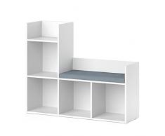 Vicco Scaffale da bambini Panchina Libreria Luigi Scaffale dei giocattoli per contenitori pieghevoli Scaffale