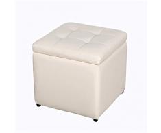 Stoccaggio poggiapiedi cubo in Legno massello PU Easy Care Sgabello Basso Divano tavolino Versatile Panchina portante 150KG 40 * 40 * 40cm 3 Colori