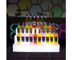 ZCYX Portabottiglie LED 3 Livelli Di Scale Telecomando Colorato Espositore Per Bottiglie Di Vino Luminoso Espositore Per Cocktail Esposizione Portabottiglie Per Bar Compleanno Matrimonio Natale