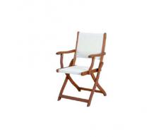 Sedia con braccioli in legno massello da giardino pz 2