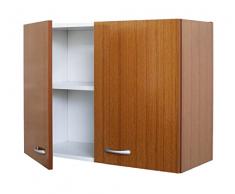 Mobile armadietto pensile 80 teak per cucina con 2 ante H.60