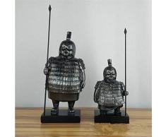 FENGJIAREN Figurine,Statue,Statuette,Sculture,Nero Guerrieri di Terracotta Antica Accessori Home Home Improvement Bar Retro Armadietto TV Soft Vetrina Decorazione di Modello
