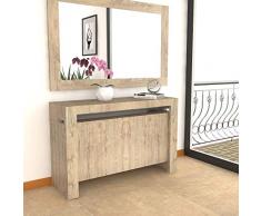 Mercurio XXL VE.CA. TAVOLO CONSOLLE MERCURIO XXL CON PORTA PROLUNGHE ALLUNGABILE DA 40 A 300 CM, IN DIVERSE COLORAZIONI, ARREDO CUCINA, ARREDO CASA (QUERCIA SHERWOOD)