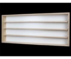 Alsino V100.4 Vetrina espositiva | 100 x 39 x 8,5 cm | in legno di betulla non trattato | 4 ripiani | 2 ante plexiglass scorrevoli | Modellismo | Collezionismo | Scala N e H0