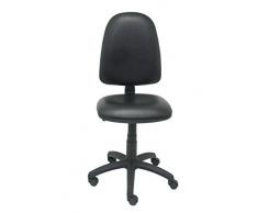 PIQUERAS Y CRESPO Modello 04CP - Sedia da ufficio ergonomica con meccanismo di contatto permanente e regolabile in altezza - Sedile e schienale imbottiti in tessuto similpelle nero