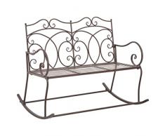 Festnight Panchina da Giardino Esterno in Ferro Marrone Anticato,Panchina 2 Posti,Dondolo da Giardino 104 cm