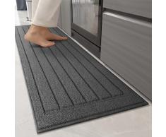 Color G Tappeto Cucina 43.5 x 200 cm, Tappeto Cucina Antiscivolo Lavabile, Tappeti Cucina Facile da Pulire, Assorbente Passatoia Cucina per Cucina, Sala da Pranzo, Lavanderia - Grigio