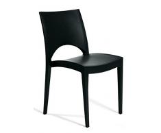 GRAND SOLEIL, Upon Paris, sedia impilabile, in polipropilene, dimensioni 51 x 49 x 80 cm (l x p x h), colore antracite, Anthracite, 51 x 49 x 80 cm