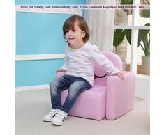 Emall Life Set Tavolo e Sedia Multifunzionale per Bambini, Diventa Una Poltrona per Bambini con Divertente Sorriso per maschietti e femminucce(Rosa)