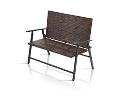 Florabest - Panchina pieghevole da giardino, in vimini, per balcone