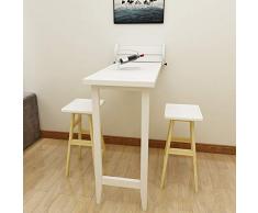 H.aetn Tavolo Pieghevole a Muro Tavolo Pieghevole Tavolo da Pranzo Convertibile Tavolo Pieghevole in Legno massello 108,1 * 51,8 cm (Colore: Bianco)