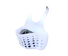 PARENCE - Cestello sospeso per lavello da bagno e rubinetto appendiabiti da cucina con supporto, fori per sacchetti di scarico rubinetto Contenitore Organizer scolapasta il lavaggio Spugne