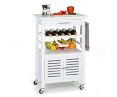 KLARSTEIN Carrello Cucina, Mobiletto Cucina, Carrello Cucina Salvaspazio, Carrello Portavivande, Mobile Cucina Salvaspazio, Carrello Cucina con Ruote e Cassetti, Carrellino Porta Microonde e Frutta
