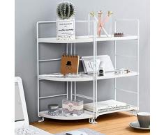 TOPBATHY, Cestino portaoggetti da Bagno a 3 Ripiani, in Ferro battuto, mensola angolare e armadietto, per Cucina, Camera da Letto, Bagno (Triangolo) (Bianco)