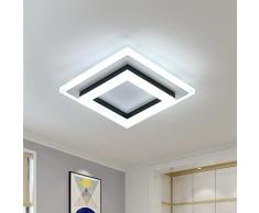 AUA Lampada da soffitto a LED, 24W Plafoniera LED Moderna Quadrata Bianca in Acrilico, Lampadario LED Soffitto per Soggiorno, Bagno, Corridoio,Luce Bianca Fredda 6000K
