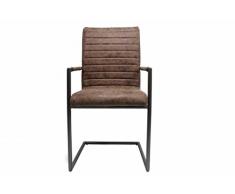 Sedia da pranzo industriale Furnwise bars vintage design Brown