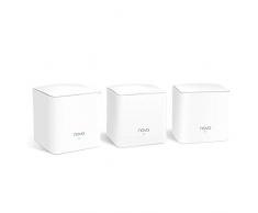 Tenda Nova MW5G Wi-Fi Mesh, AC1200 Dual Band con Copertura Fino a 300 m2, 2 Porte Gigabit Ethernet, Controllo Genitori, Controllo Remoto, Rete Ospite, Roaming Wireless, Confezione da 3, Bianco