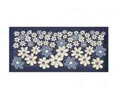 BIANCHERIAWEB Tappeto cucina antiscivolo lavabile, Passatoia cucina 55x240 cm, Fantasia Floreale Blu, Tappeto cucina Made in Italy, Tappeto Runner Lavabile e Stirabile