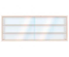 Alsino V70.3a Vetrina espositiva | 70 x 30 x 8,5 cm | in Legno di Betulla Non trattato | 3 Ripiani | 2 Ante plexiglass scorrevoli | con Guide | Modellismo | Collezionismo | Scala N e H0