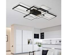 Plafoniera a LED Soggiorno Dimmerabile Soffitto Lamp Moderno Rettangolo Quadrato Designer Camera da Letto Lampada a Sospensione con telecomando Cucina acrilica Sala da pranzo Ufficio scala Lampadari