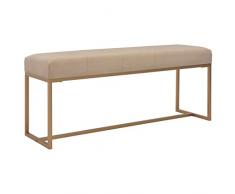vidaXL Panca Robusta Elegante Arredamento Interni Casa Gambe in Ferro Verniciato Panchina Ingresso 120 cm in Velluto Beige e Oro