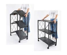 Cremagliera pieghevole del forno a microonde, cremagliera della cucina smontabile, carrello del salone di 3 piani, scaffale dell'angolo della cucina (Size : 71x38x86CM)