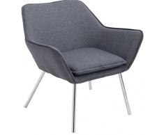 CLP Poltroncina Lounge Moderna Caracas In Stoffa Con Seduta Removibile I Sedia Salotto Design Imbottita Con Braccioli, Colore:grigio scuro