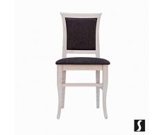 Sedia classica sedia contemporanea in legno per sala da pranzo tappezzata in tessuto tinta unita