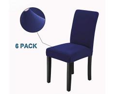 Veakii R Coprisedie con Schienale 6 Pezzi, coprisedia per Sala da Pranzo Mobili da Cerimonia Nuziale Moderni, Hotel, Ristorante Decor (blu, 6 Pezzi)