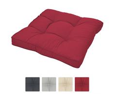 Beautissu Cuscino Lounge da Esterno XLuna - Comoda Seduta 60x60x10cm - per mobili e Arredamento da Giardino - Rosso