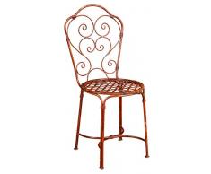 Biscottini Sedia in Ferro Battuto Finitura Rosso Anticato L44XPR50XH97 CM