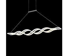 Lampadario a sospensione a LED, per tavolo da pranzo, lampadario per salotto e cucina, lampada a sospensione LED, moderna, in alluminio, regolabile in altezza, lunghezza massima 1200 mm
