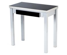 Portus Tavolo Libro, Legno, Vetro, Nero, 80x40