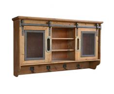 Mobili a muro Bagno Pensile pensile per Cucina armadietto dei medicinali Soggiorno vetrinetta Scorrevole Contenitore per la Decorazione della Parete (Color : Brown, Size : 81 * 18 * 16.6cm)