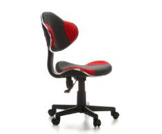 hjh OFFICE 633002 Sedia da ufficio per bambini KIDDY GTI-2 grigio rosso, ideale per linizio dellanno scolastico, sedia ergonomica, regolabile in altezza, base stabile, schienale ergonomico, sedia gioventù