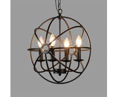 Plafoniera industriale, SUN RUN Creative Retro 4 Head Light Fixture Lampadari Vintage Metal Lampada a sospensione con finitura dipinta per Sala da pranzo Cucina