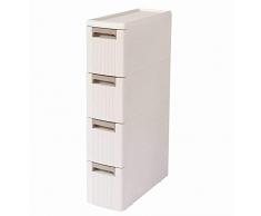 Honor Jojoba Carrellino Carrello Salvaspazio con 4 Cassetti in Plastica Cucina Mobiletto Bagno Salvaspazio 45 x 17,8 x 80cm