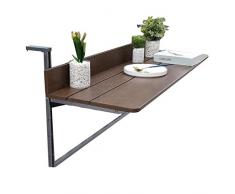 XYL Tavolo Parete, ringhiera del Balcone Tavolo pensile, Tavolo Pieghevole da Parete, Staffa di Alluminio Metallico, Altezza Regolabile