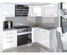 ESTRADA | Cucina angolare completa + Componibile L 300 cm 8pz | Piano di lavoro INCLUSO | Armadietto da cucina set