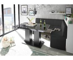 MyStyleWood Olga - Panchina angolare con tavolo a colonna, imbottita, in ecopelle, facile da pulire, struttura in legno stabile, 168 x 128R